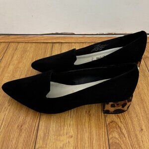 Anne Klein Shoes - Black with Cheetah Print Heels - 7.5